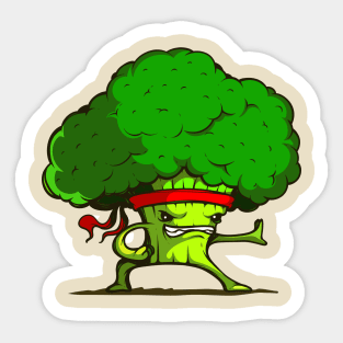 Kung Fu Broccoli Sticker